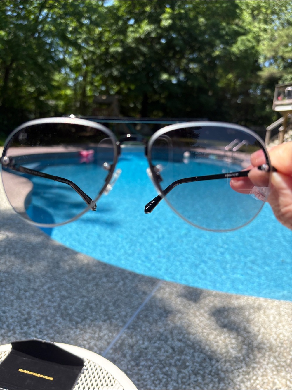 Prive Renaud Black Aviator Sunglasses with Collapsable Case